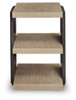 Rylandyn - Rectangular End Table - Black / Light Brown