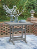 Ross Cove - Square Counter Table With Umbrella Option - Dark Gray