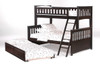 Westwood Chocolate Twin over Full Bunk Bed shown with Optional Twin Trundle Out