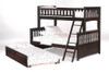 Westwood Chocolate Twin over Full Bunk Bed shown with Optional Twin Trundle