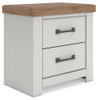 Savonport - Two Drawer Night Stand - White / Brown
