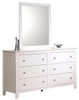 Lena White 6 Drawer Dresser shown with Optional Mirror