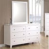 Lena White 6 Drawer Dresser shown with Optional Mirror Room