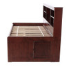 Duncan Brown Cherry Big Bookcase Twin Trundle Bed with Storage End View
