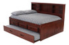 Duncan Brown Cherry Big Bookcase Full Trundle Bed with Storage Right Angled View