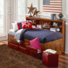 Duncan Brown Cherry Big Bookcase Twin Bed with Storage Room