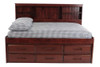 Duncan Brown Cherry Big Bookcase Full Bed with Storage Front View