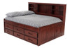Duncan Brown Cherry Big Bookcase Full Bed with Storage Right Angled View