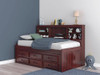Duncan Brown Cherry Big Bookcase Twin Bed with Storage Right Angled View Room