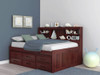 Duncan Brown Cherry Big Bookcase Full Bed with Storage Right Angled View Room