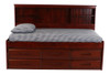 Duncan Brown Cherry Big Bookcase Twin Bed with Storage Front View