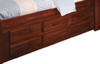 Duncan Brown Cherry Big Bookcase Bed with Storage Drawer Detail