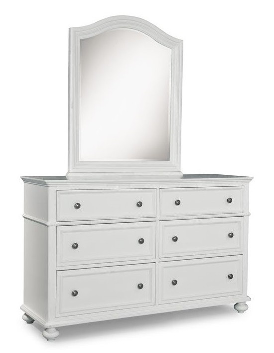 Daphne White Girls Dresser shown with Optional Mirror