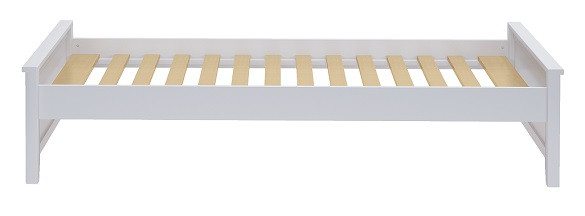 Lingo White Twin Platform Bed Side View