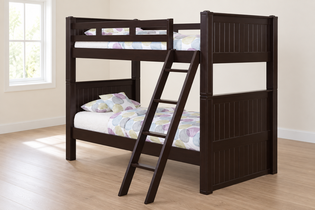 Foster Espresso Twin XL Bunk & Dresser Bedroom Set — Bunk component — Included bunk and access. No Underbed Item. Mattresses and bedding are not included.