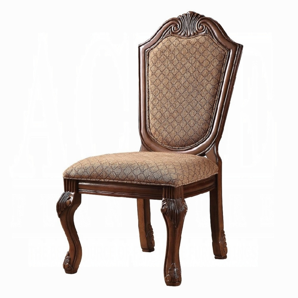 04077A patterned-fabric side chair: four with side-chair choice, or two with mixed-chair choice.