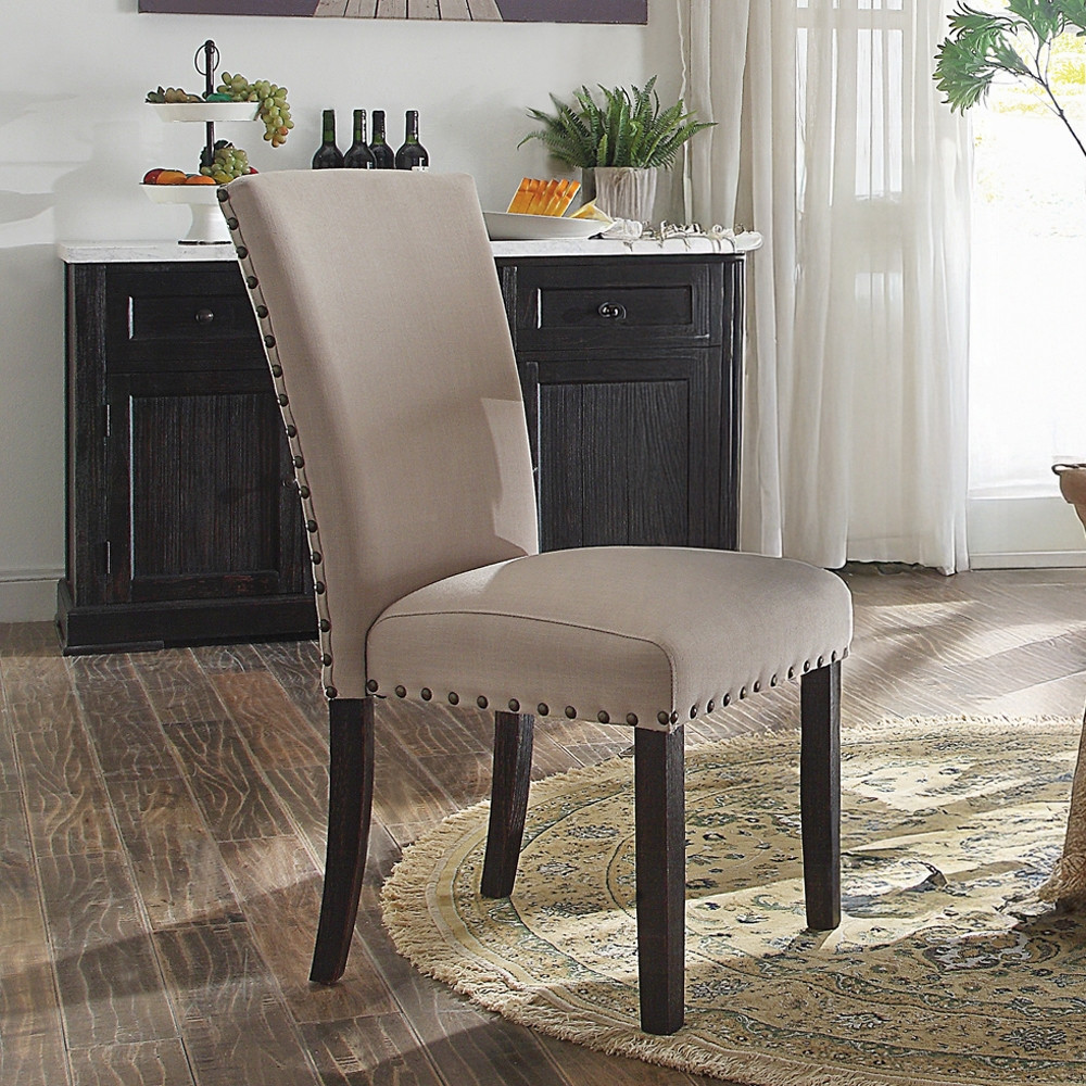 Close-up of the included Nolan chair style. Background server, barware and decorative accessories are not included.