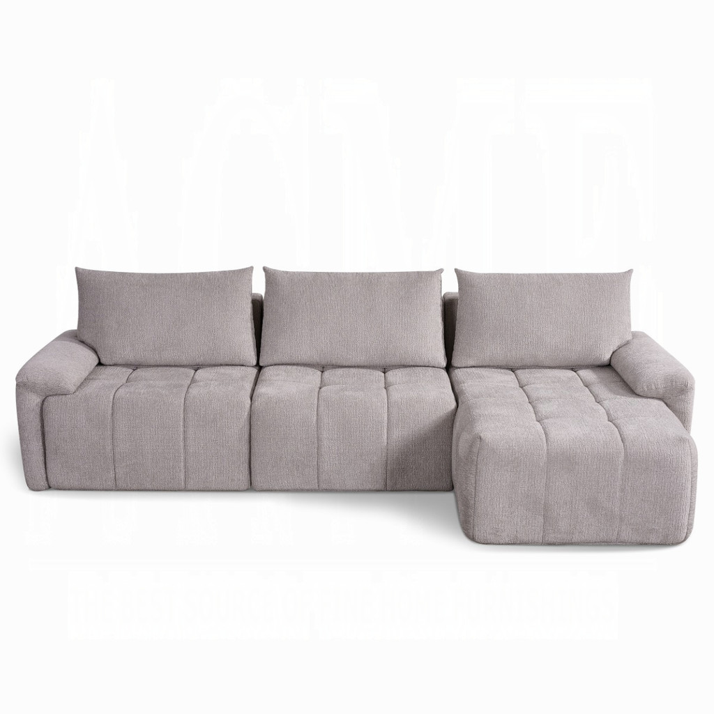 Front view of the included Dorcas sectional and chaise configuration.
