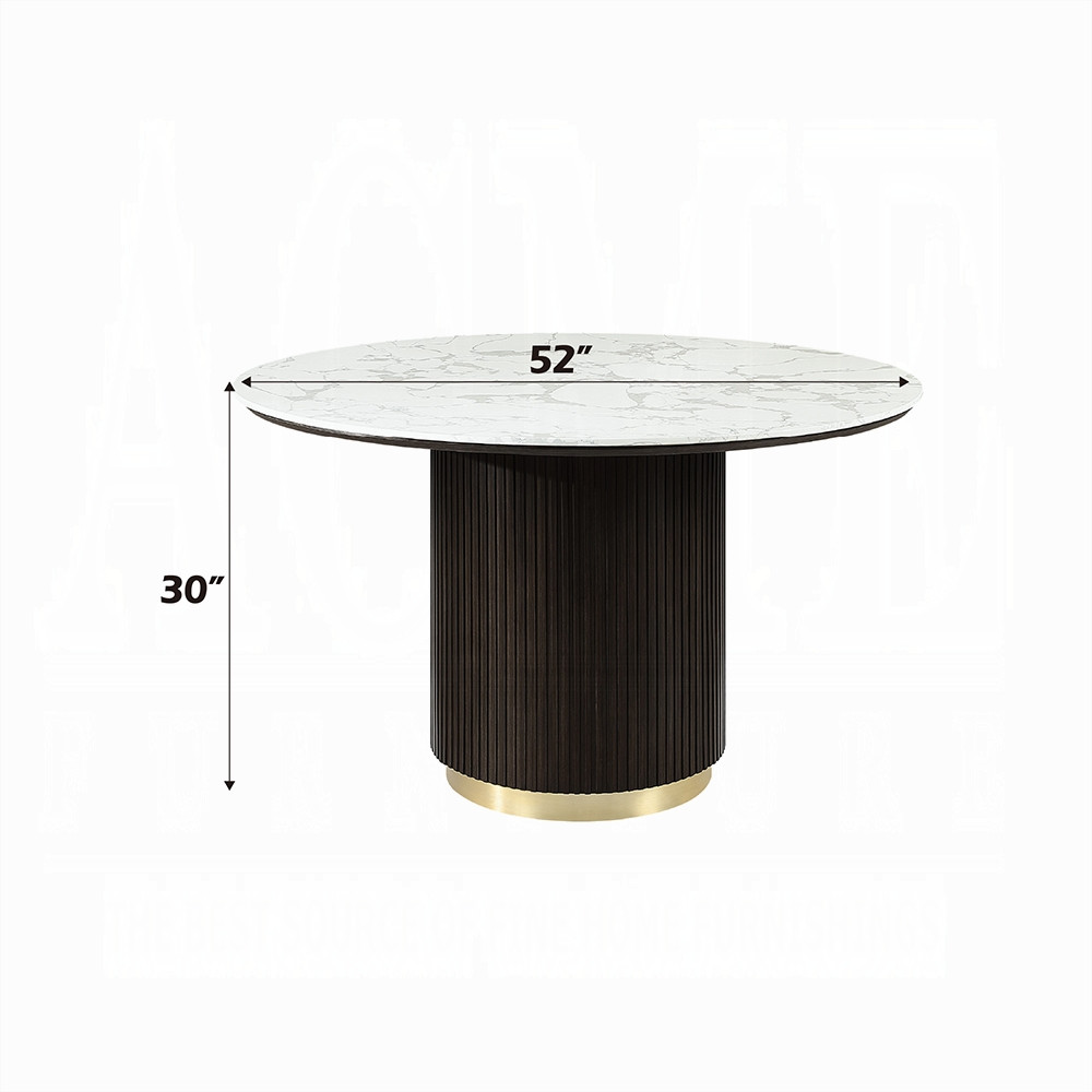 Manufacturer table dimensions: 52 inches diameter and 30 inches high.