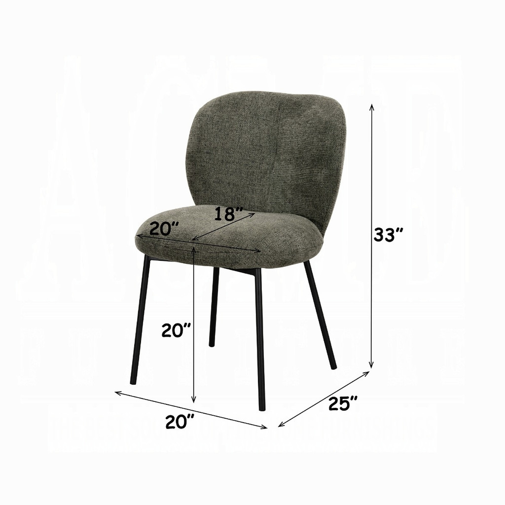 Manufacturer chair dimensions: 20W × 25D × 33H inches; seat height approximately 20 inches.