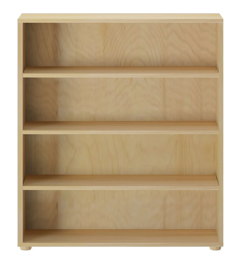 Lingo Natural 4 Shelf Bookcase Front View
