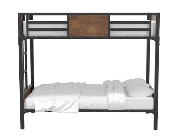 South Bank Metal Twin Bunk Beds Front View