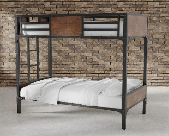 South Bank Metal Twin Bunk Beds Angled View Room
