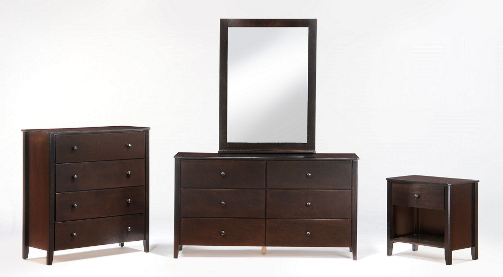 Sullivan Kids Chest of Drawers shown with Dresser, Mirror and Nightstand White Finish