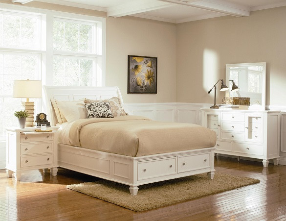 Dana Point White Storage Bed Room