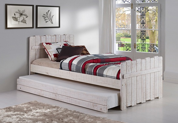 Tanner's Twin Treehouse Panel Bed shown with Optional Twin Trundle