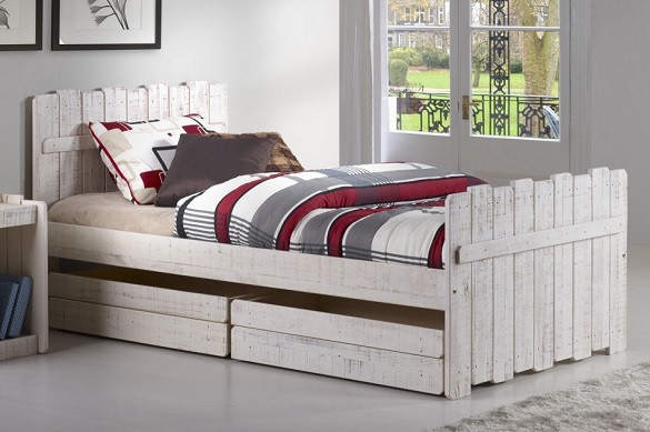 Tanner's Twin Treehouse Panel Bed shown with Optional Storage Drawers