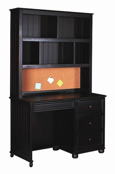 Eberhardt Black Desk Hutch shown with Optional Computer Desk