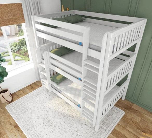 Max Full Size Memory Foam Mattress shown on Full Size Triple Bunk Bed