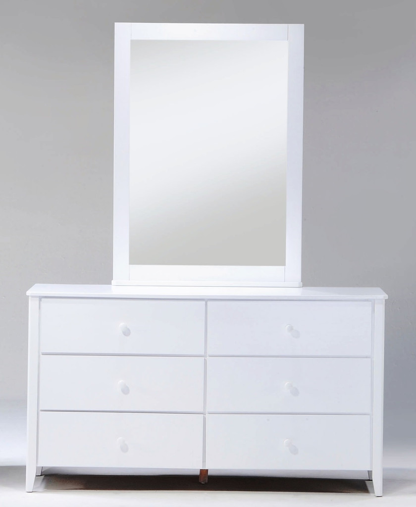 Sullivan Kids Dresser White Finish shown with Optional Mirror