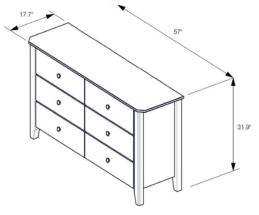 Sullivan Kids Dresser Dimensions