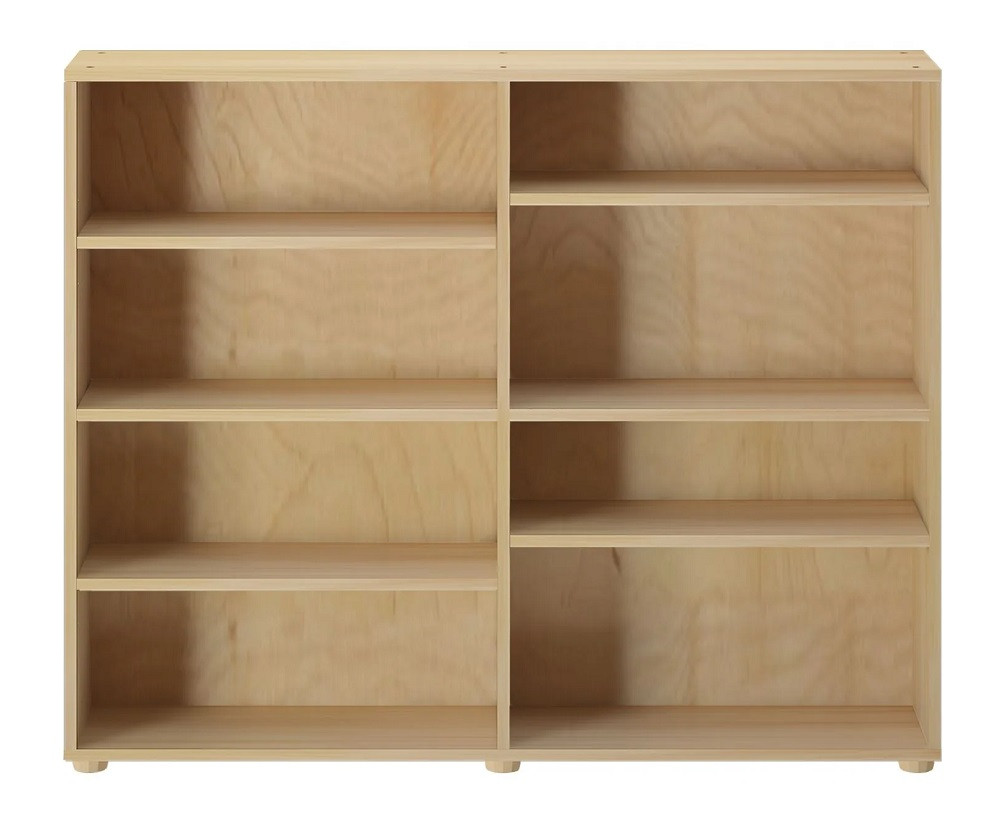 Lingo Natural 8 Shelf Bookcase Front View