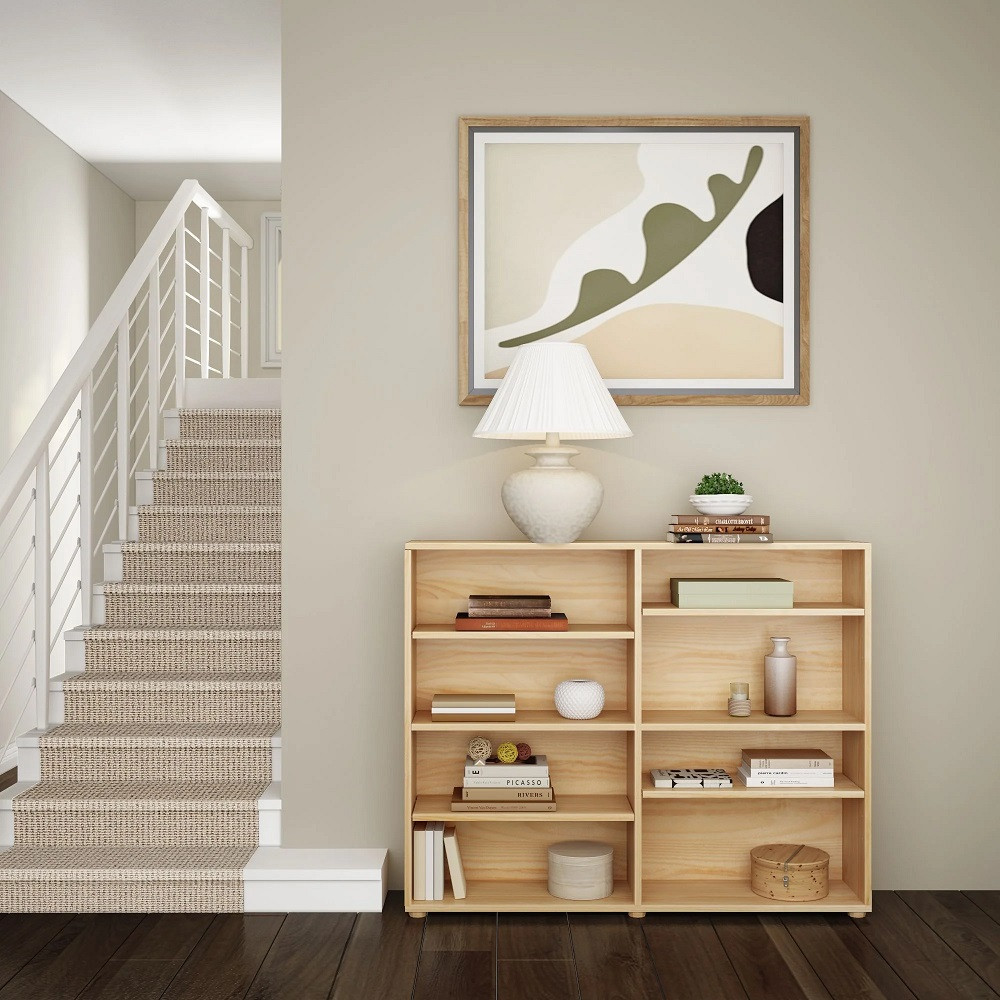 Lingo Natural 8 Shelf Bookcase Room