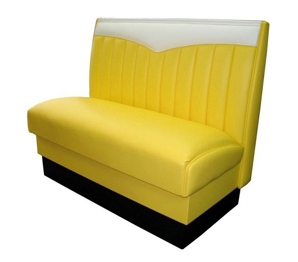Fairlane Retro Diner Booth shown with Bright Yellow Vinyl