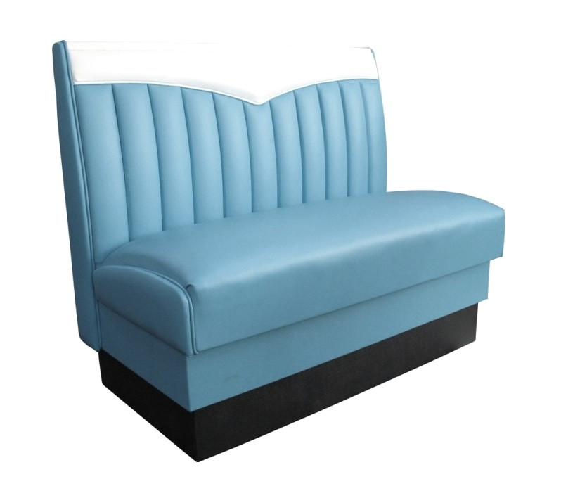 Fairlane Retro Diner Booth shown with Capri Blue Vinyl