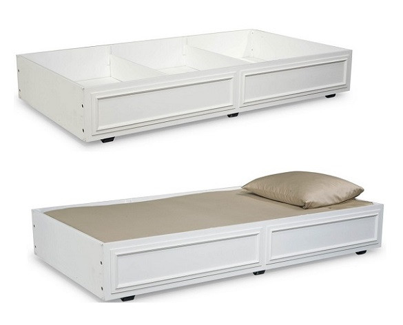 Daphne White Optional Twin Storage Trundle