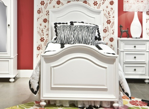 Daphne White Panel Twin Beds for Girls Room