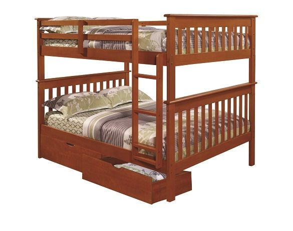 Park City Full over Full Bunk Bed shown with Optional Set of 2 Underbed Storage Drawers