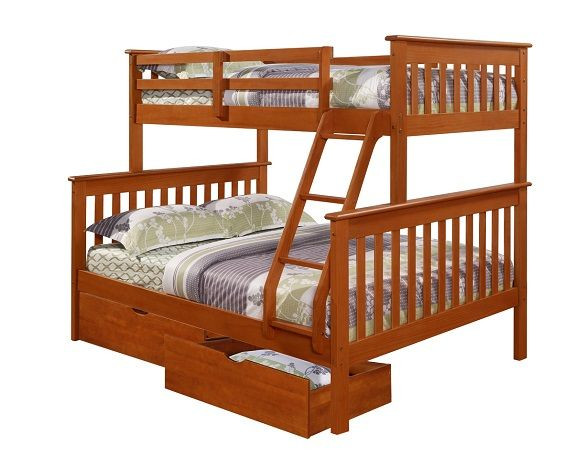 Park City Twin over Full Bunk Bed shown with Optional Set of 2 Underbed Storage Drawers