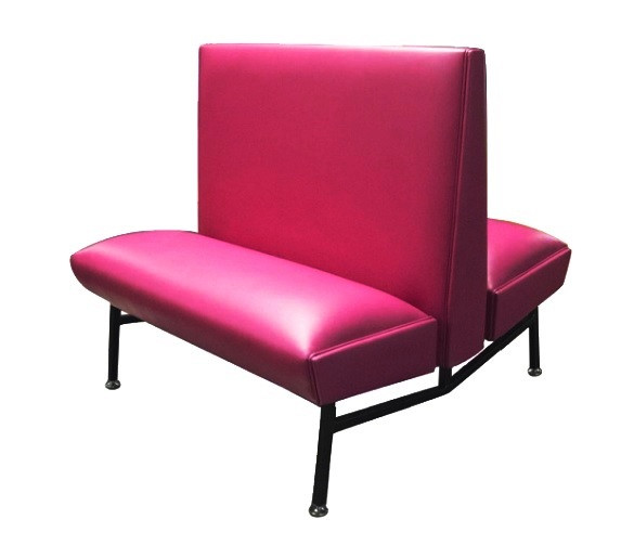 Citroen Retro Diner Double Booth shown with Very Berry Vinyl