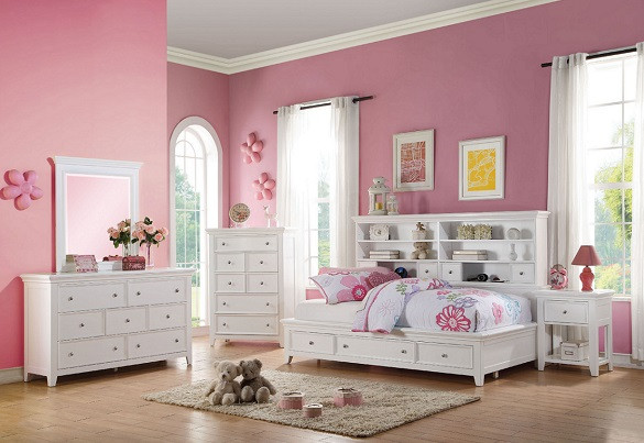 Trixie White 1 Drawer Open Nightstand Room