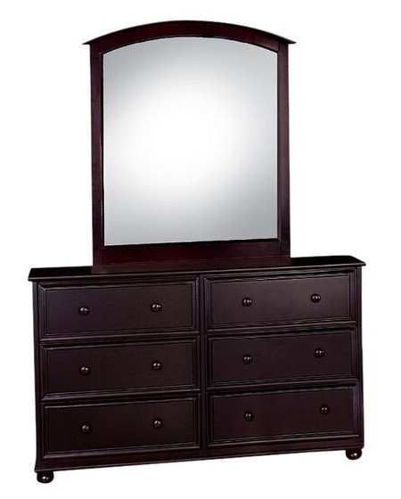 Foster Espresso 6 Drawer Dresser shown with Optional Mirror