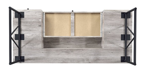 Adam Weathered Gray Writing Desk Bottom View