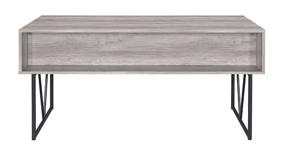Adam Weathered Gray Writing Desk Back View
