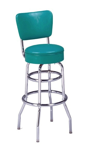 Circinius Retro Swivel Bar Stool Deep Sea Vinyl