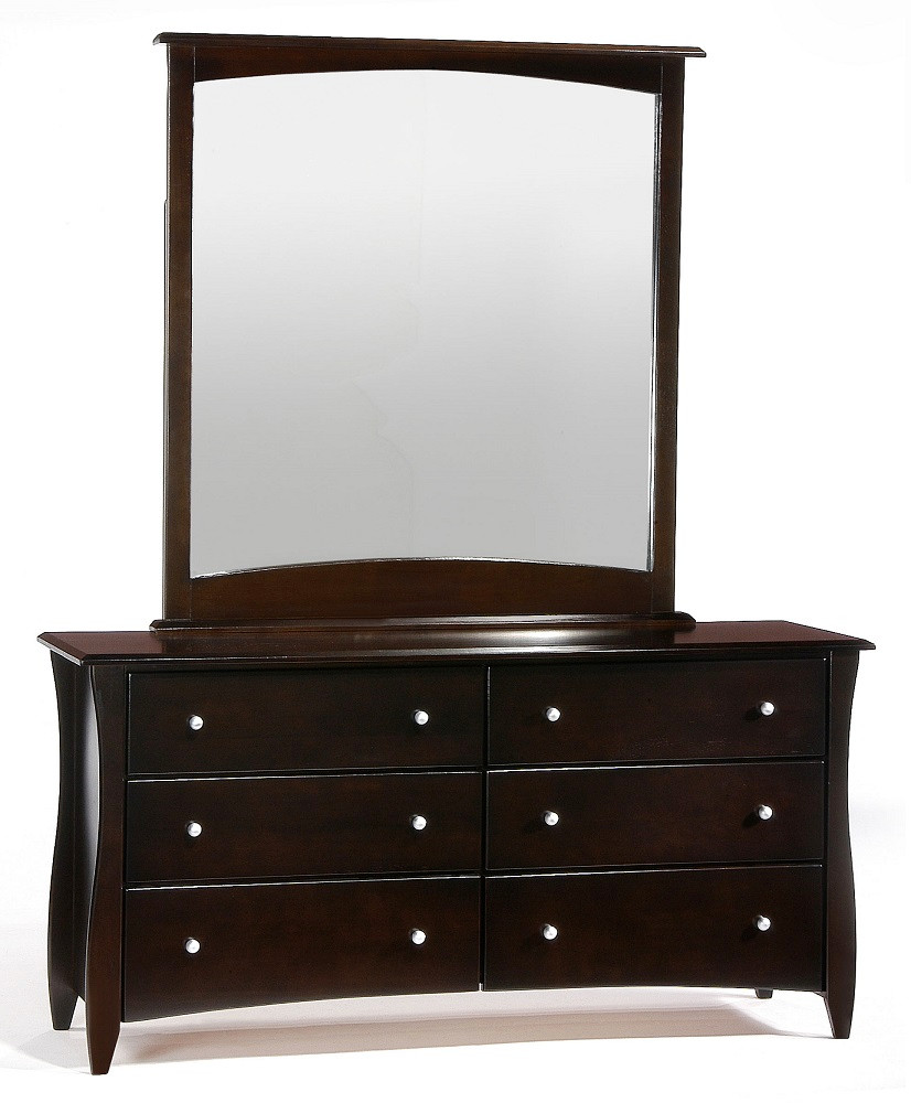Westwood Chocolate Vertical Mirror shown with Optional 6 Drawer Dresser